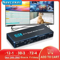 4K kompatybilny z HDMI Multiviewer 4x1 1080P Quad Screen Multi Viewer HDMI multi-viewer Splitter jednolity przełącznik z IR na PC