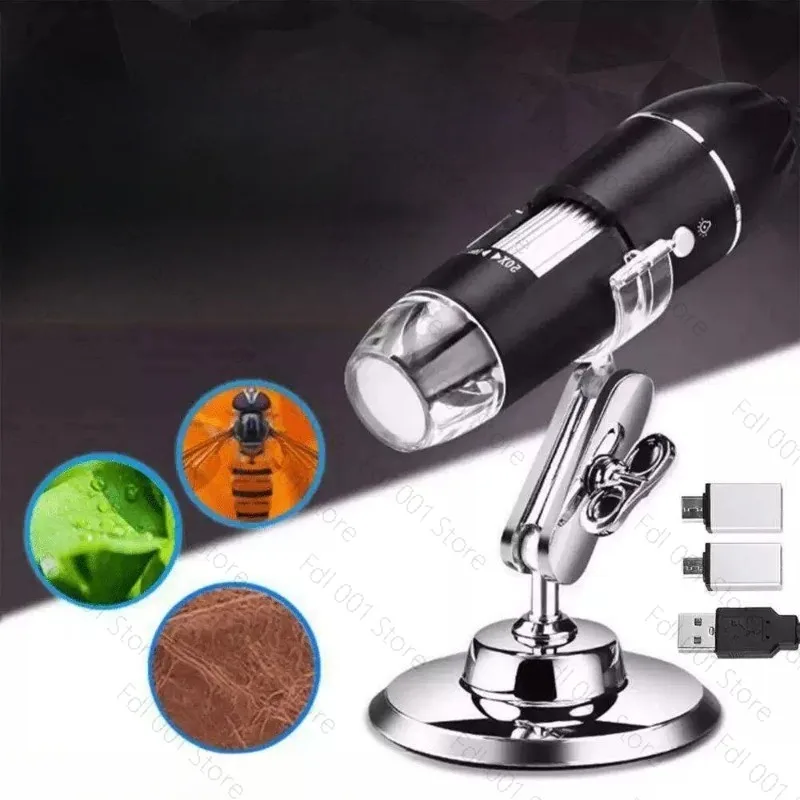 1600X pixel 3-in-18led portable digital microscope camera