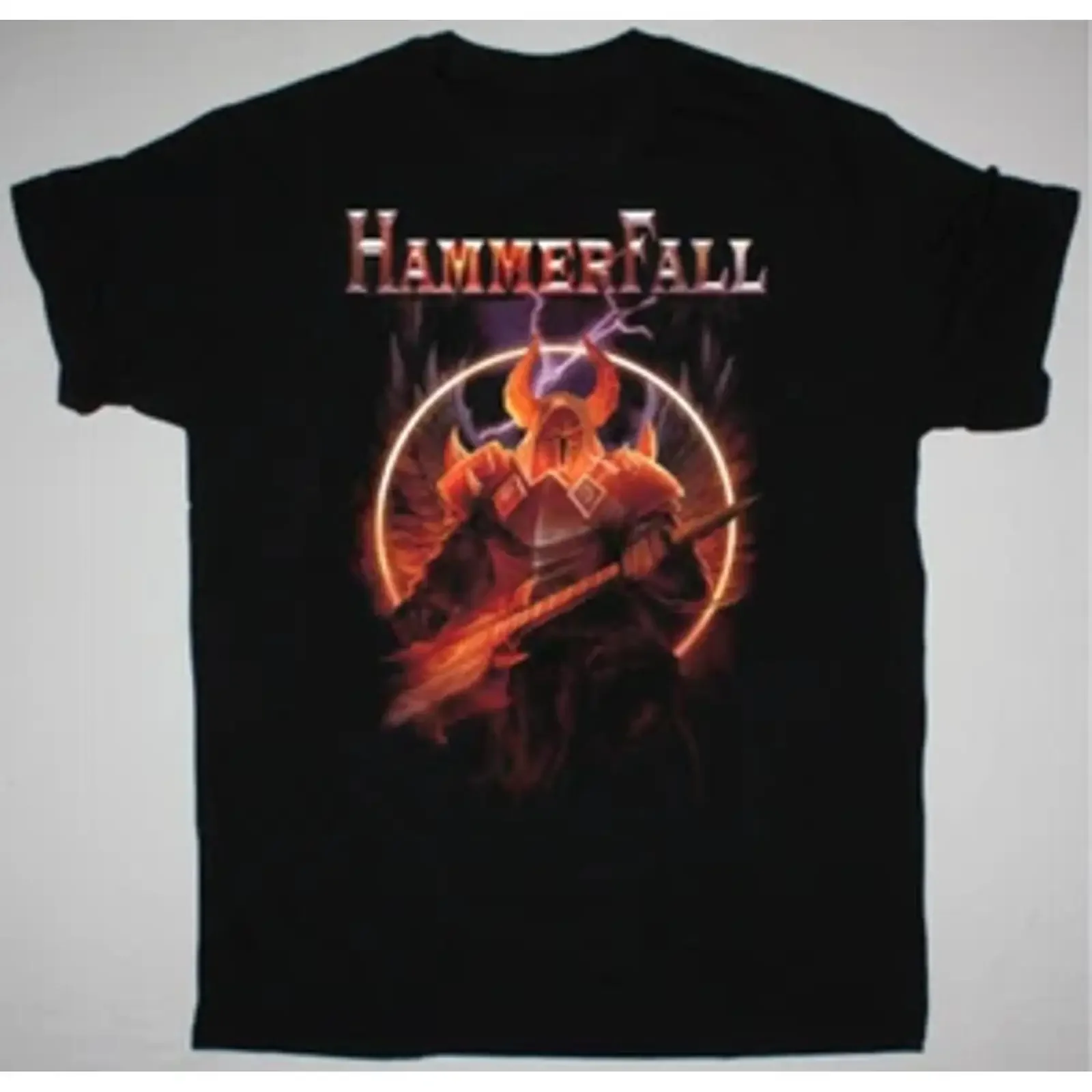 HammerFall Band Black T Shirt Cotton  RD199 vintage Washed streetwear Top For Everyday Wear homme Comfortable fashion graphic