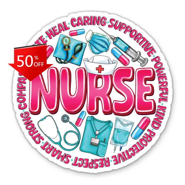 

Nurse Strong Compassionate Caring Aesthetic Motor Home Bumper Car Walls Sticker Cute Trendy