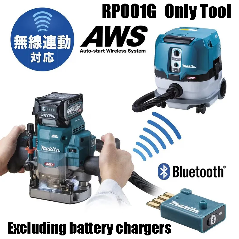 Makita RP001G Wood Router 40V Max Cordless 1/2in Rechargeable Polishing Machine High Power Carpentry Trimming Machine