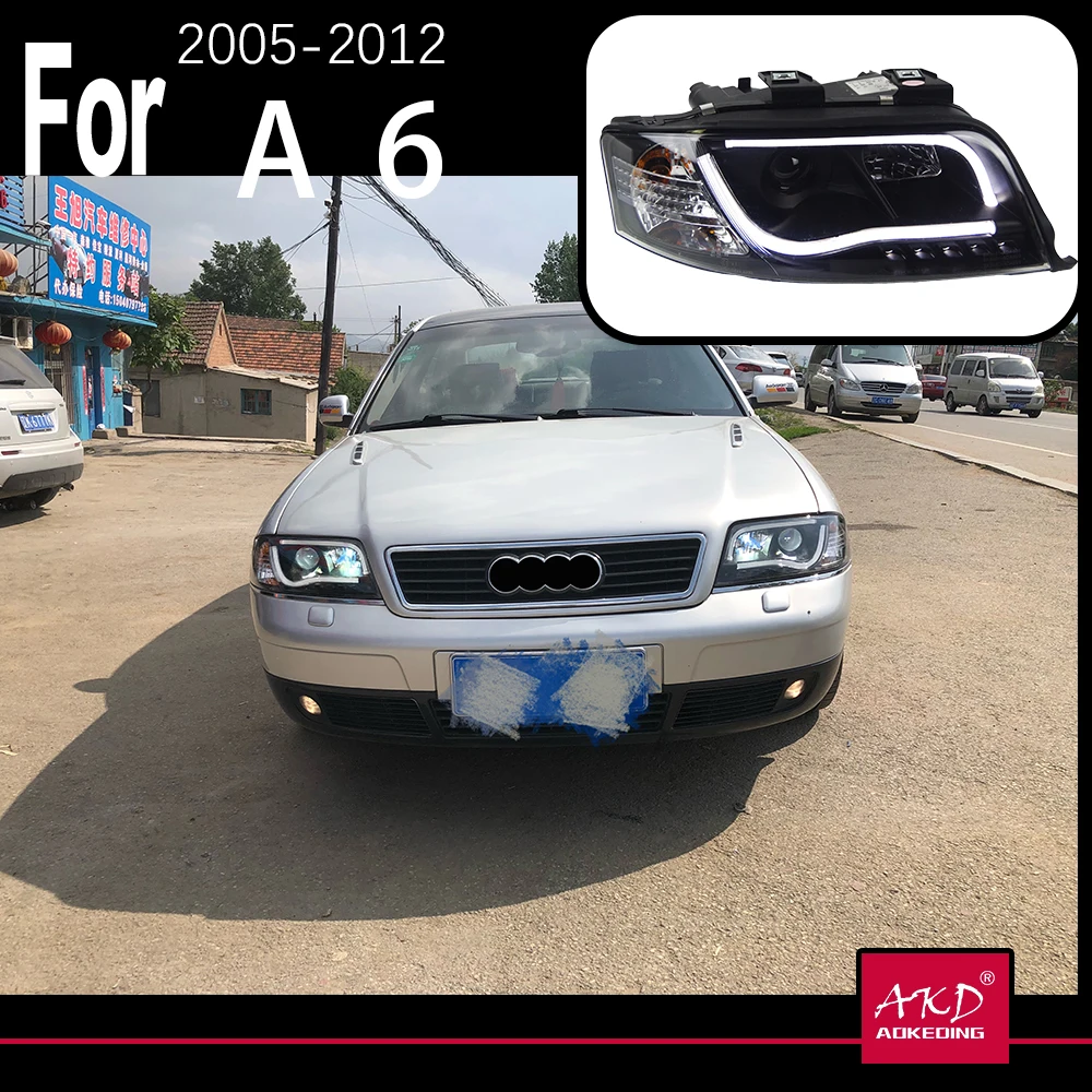 AKD Car Model For A6 C5 C6 Headlights 2005-2011 Taiwan Sonar LED Headlight LED DRL Hid Bi Xenon Head Lamp Auto Accessories