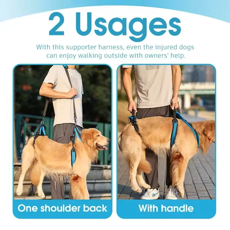 Portable Dog Auxiliary Belt Breathable Pet Lift Harness Sling Support Repair Function For Disabled Dogs Help Rehabilitation view 5