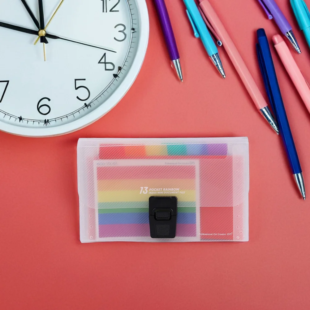 3pcs A6 Size 13 Pockets Plastic Expanding File Folder Organizer For Receipts Bills Documents Office School Portable Accordion