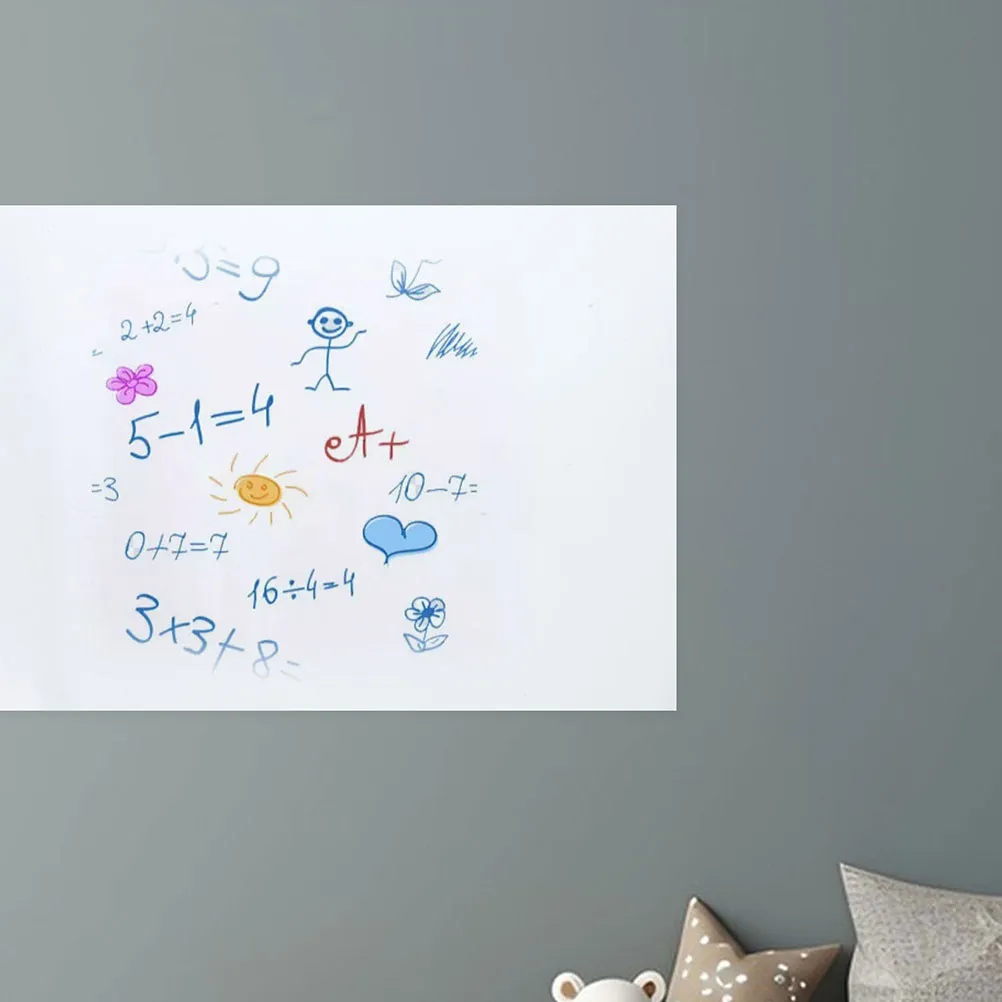 1Set Static Adhesion Whiteboard Wall Sticker Easy Clean Repositionable Residue Free for Home School Office Kids Drawing Writing