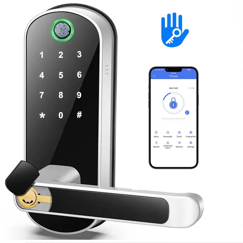 CIEPOJIT Smart  Lock With TTLOCK Bluetooth App Fingerprint Password IC Card Key Include Easy Installation Replace ﻿