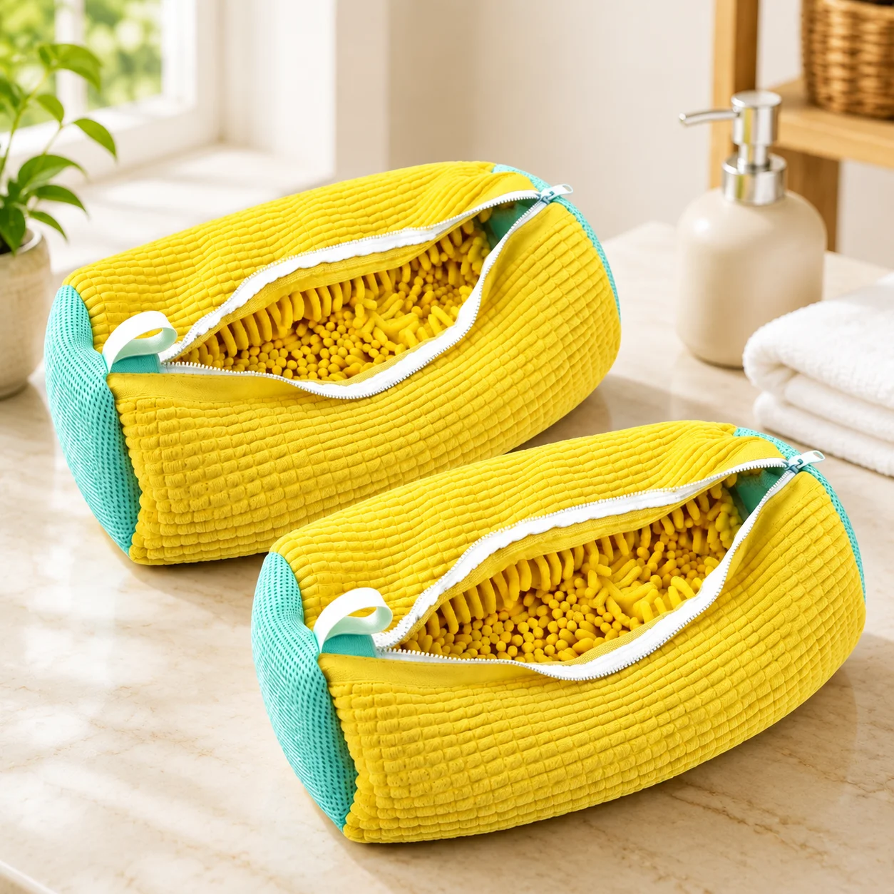 Multifunctional Shoe Laundry Bag For Washing Machine Reusable Sneaker Cleaner Bag Chenille Inner‑Layer Shoe‑Washing Protective Pouch Home Laundry Tool