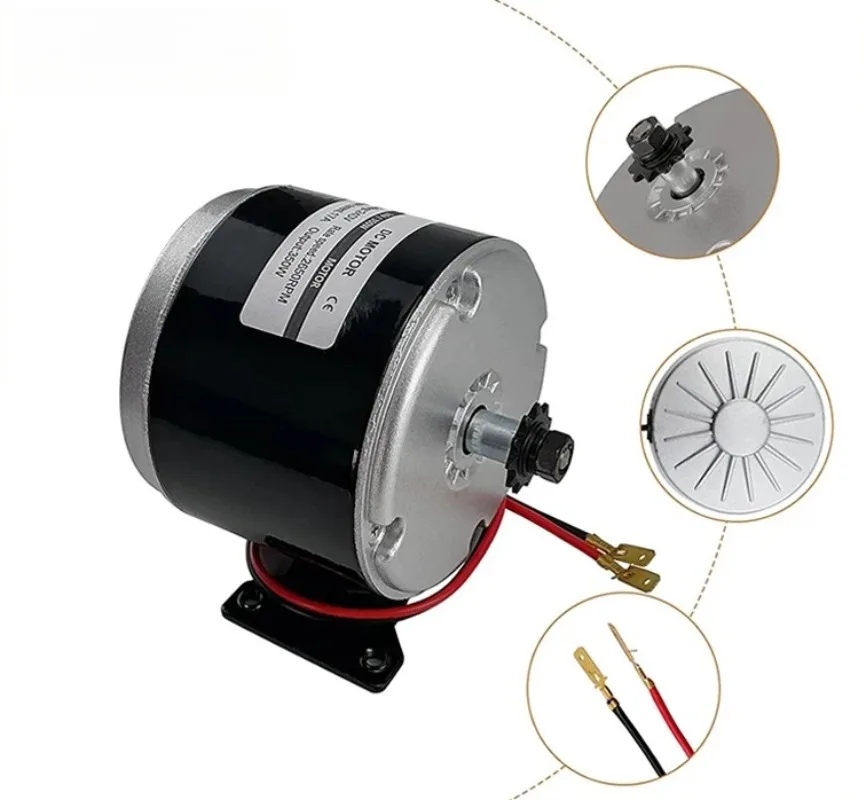 

24V 350W DC Motor Permanent Magnet Generator Micro Brushed Motor Brushed High Permanent Magnet 2750RPM Gear Electric Motor