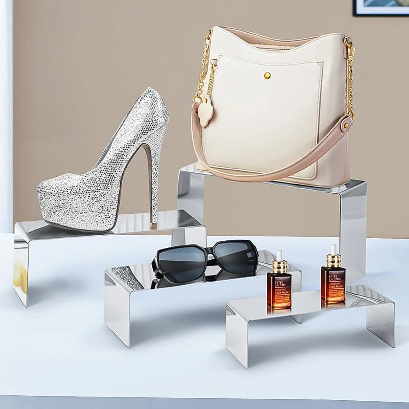 Stainless steel display riser multi-purpose metal display stand desktop jewelry display stand