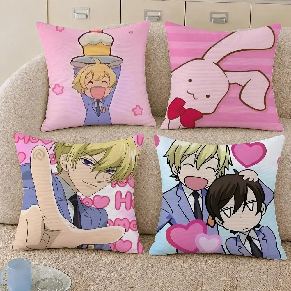 Anime Ouran High School Host Club OHSHC Cushion Cover Decorative Pillowcase Soft Short Plush Cozy Durable Sofa HomeDecor Items