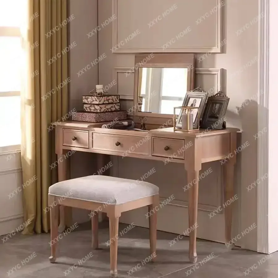 solid wood dresser, makeup table, light luxury desk, small apartment