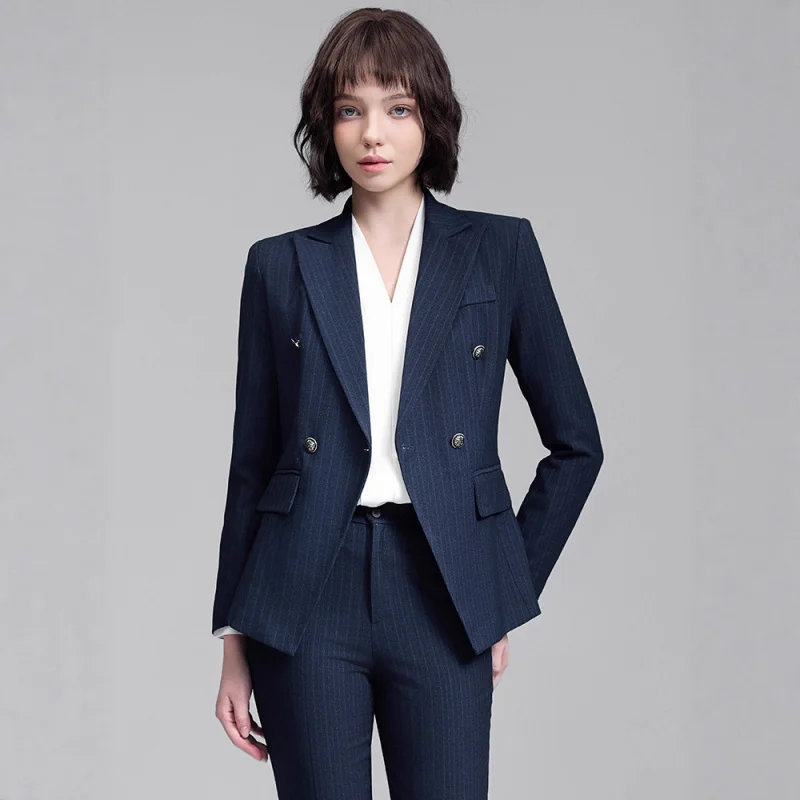 Autumn and winter women's blazer, professional attire, formal wear, smart casual fashion, Korean style, commuter short slim-fit