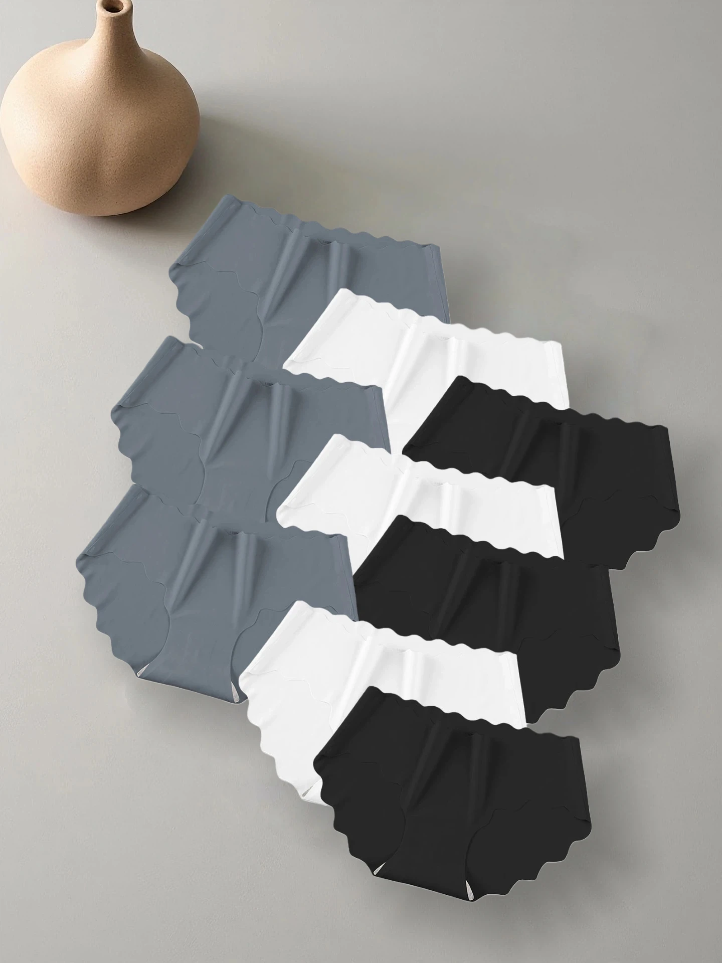 9Pcs Seamless Ice Silk Triangle Pants for Women Simple Mid Waist Seamless Thin Girl Underwear