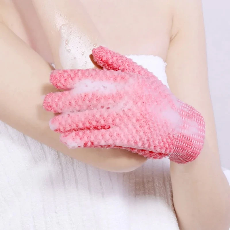 Shower Scrub Gloves Peeling Exfoliating Mitt Glove Resistance Body Massage Sponge Wash Skin Moisturizing SPA Bath Glove 2pcs/set