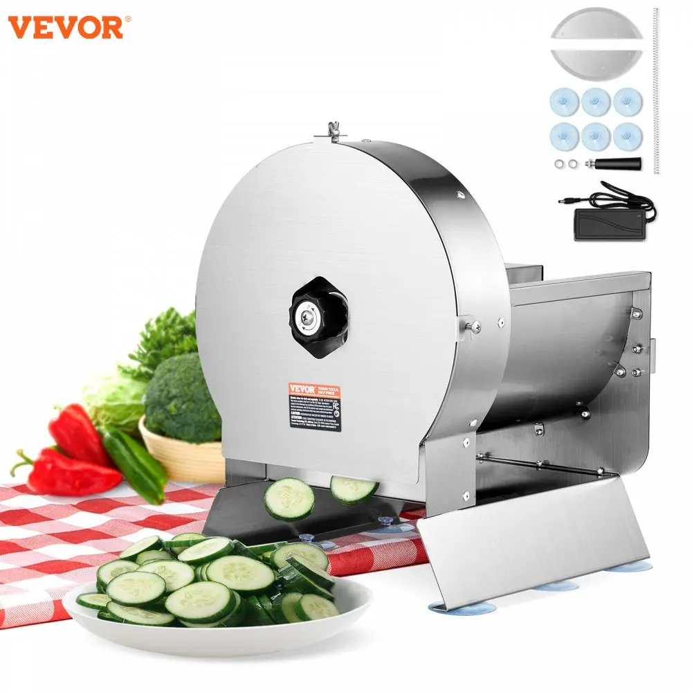 VEVOR Electric Vegetable Slicer Thickness Adjustable  Slicer Machine  Convertible to Manual  Stainless Steel Food Cutter