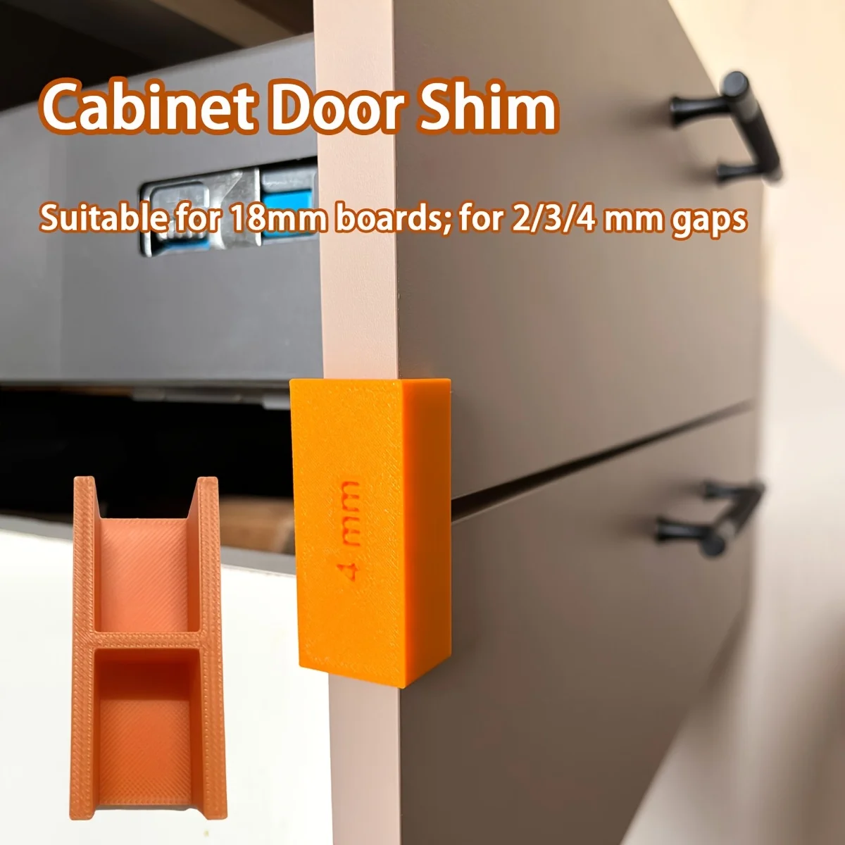 2/3/4mm Schrankplatten-Unterlegscheiben, Schubladenabstandshalter für Heimwerker-Reparaturen – Detail 5