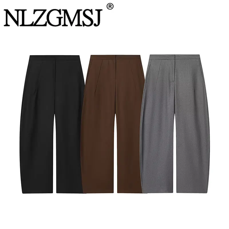 NLZGMSJ Office Wear Women Pants 2026 Spring High Waisted Balloon Pants Female Casual Trousers Long Pant OL Y2K