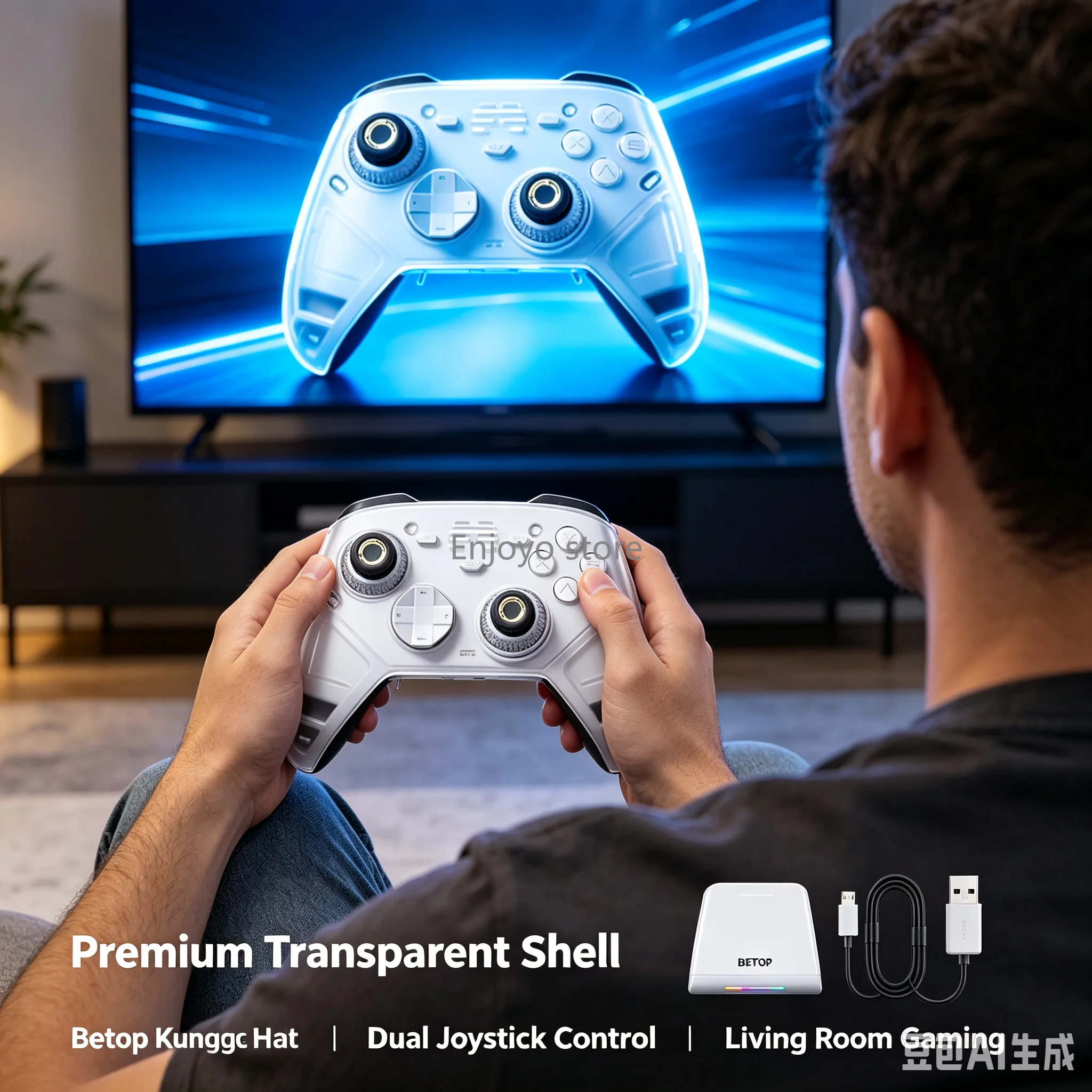 In Stock BETONG  Kunpeng 70 6D Wireless Gamepad AI Smart Haptic Feedback Game Controller Bluetooth for PC Switch Mobile Phone