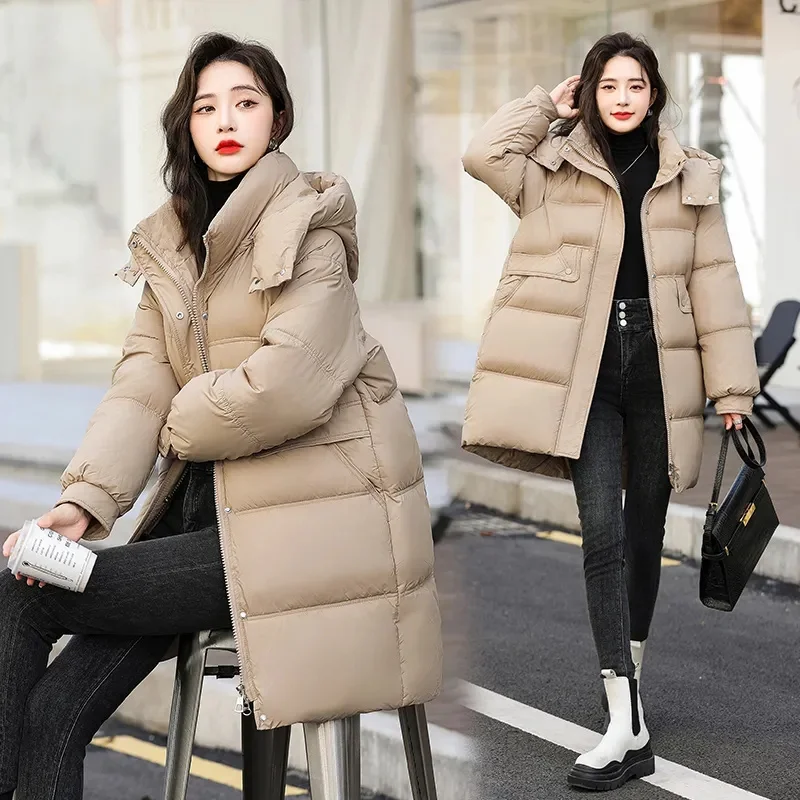 

New Women Winter Jacket Thicke Warm Cotton Padded Jacket Female Long Parkas Hooded Bread Cotton Coat Snow Wear Women Outwear