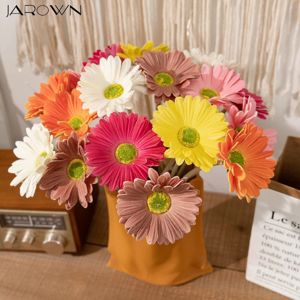 Wedding Supplies Artificial PU Gerbera Flowers for Home Party Backdrop Decoration Shop Window Display Props JAROWN