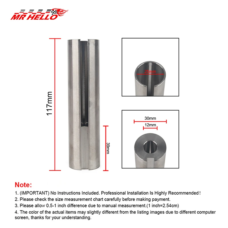 Engine Pulley Crank Shaft Sleeve Adapter Extended 1 to 1 1/8 inch 1/4