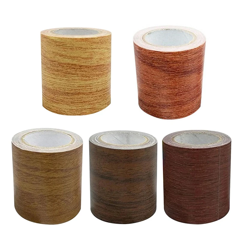 Simulation Wood Grain Repair Glue Tape Roll Waterproof Self-adhesive Vinyl Wallpaper Contact Paper Door Furniture Table Decor