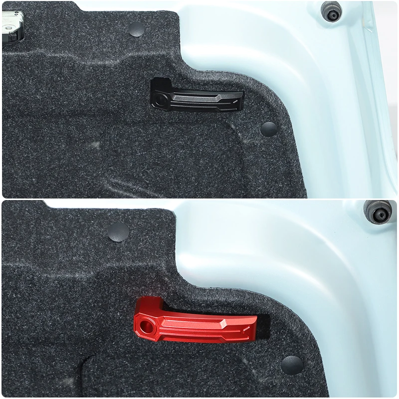 

For Fiat 500 Fit 2007-2025 Car Rear Trunk Tailgate Door Assist Inside Pull Handle Trim Aluminum Alloy Black/Red Auto parts