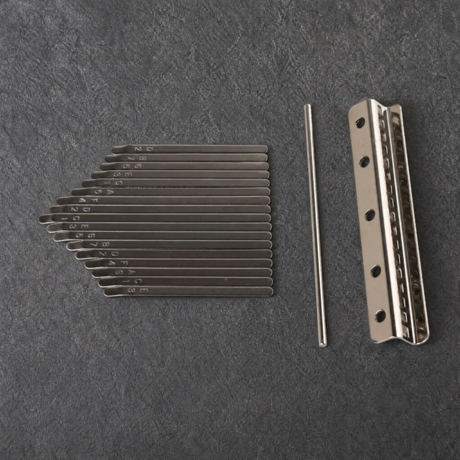 Lightweight Kalimba Tuning Piece Set Manganese Steel Tines with Stamped Scales for Mbira Instrument Work