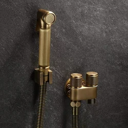 Antique Bronze Toilet Bidet Sprayer Set Brass Double Use Bidet Faucet Bathroom Sprayer Shower Bidet Faucet High Pressure Gun Set