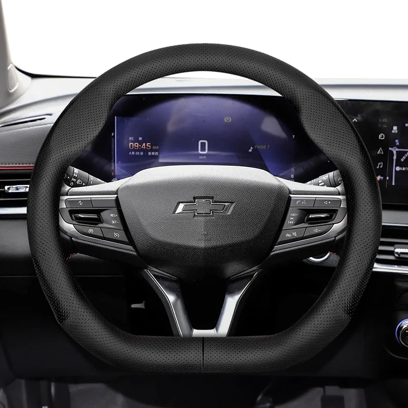 

For Chevrolet D-Shaped Steering Wheel Cover Ultra-Thin Camaro Monza Tracker Cruze Accesorios Micro Fiber Leather Breathable