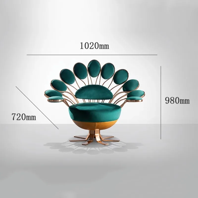 Cadeira pavão sala de estar internet celebridade designer criativo arte sofá cadeira única