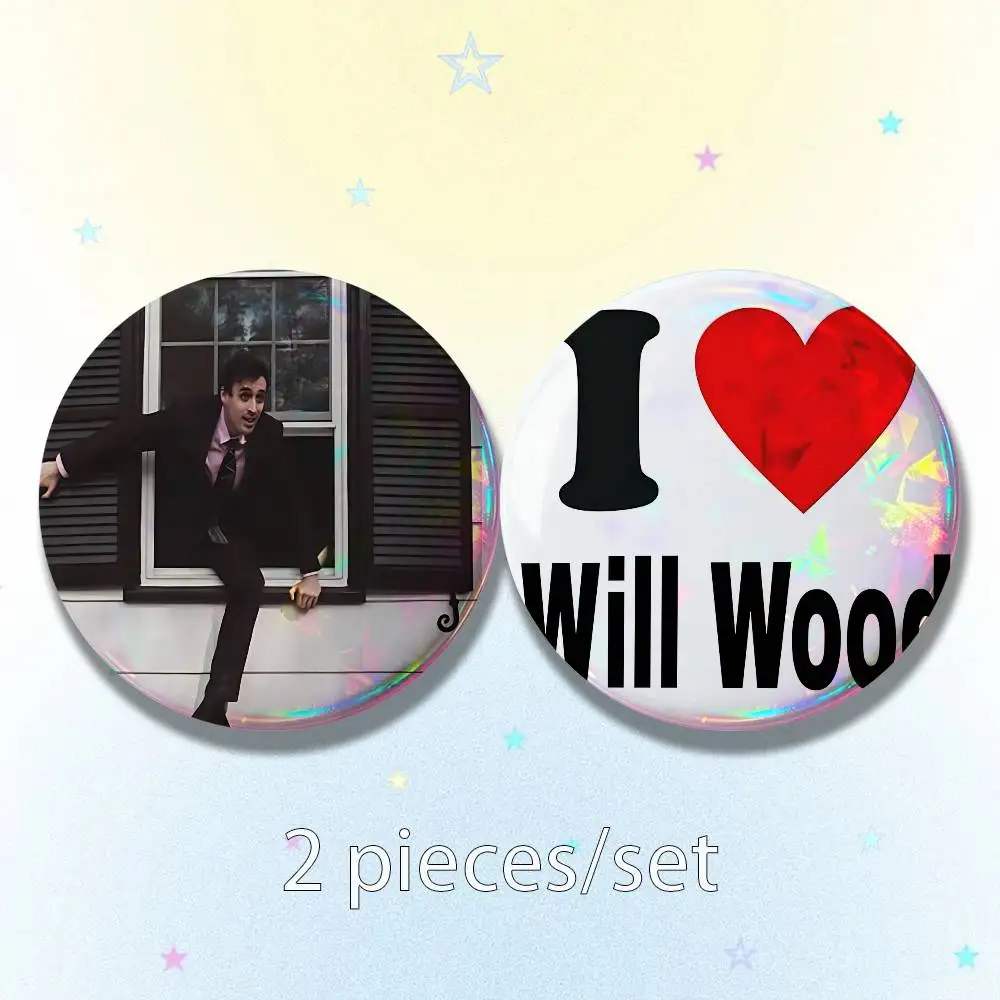 For W-Will Wood 25/32/44/58/75mm Badges Bright Printed Icon Gift For Friends Badge Collar Brooch Lapel Pin Metal