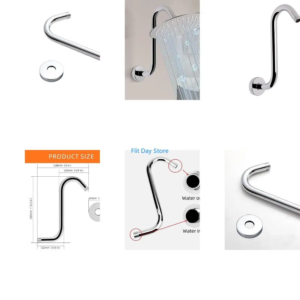 F92C S Showerhead Risers Pipe Bathroom Shower Head Arm for elevates Water Flows