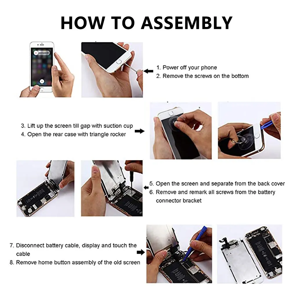 AAA Full Assembly Display For iPhone 5 5C 5S 6 6S 6 7 8 Plus LCD Touch Screen Digitizer Replacement With Earpiece Network +Tools