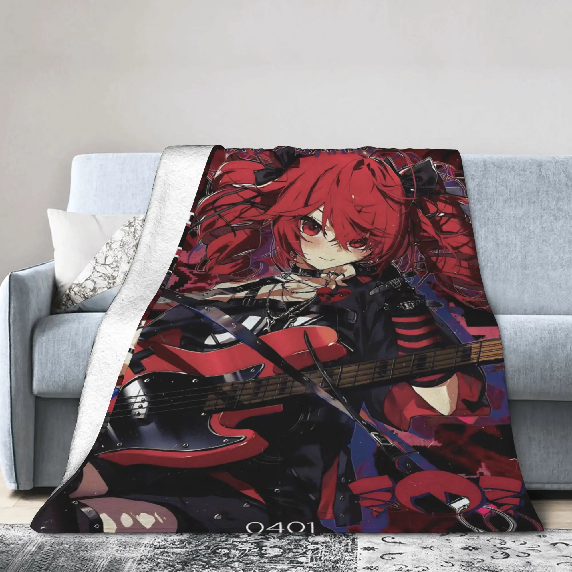 Pearto Poteto Anime Kasane Teto Virtual Singer Warm Blanket  Decorative Plush Throw Blanket Flannel Bedspread Sofa Bed Cover