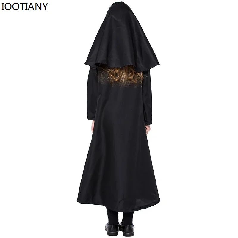 IOOTIANY 2024 Catholic Sister Robe Outfit Kids Nun Costume Carnival Purim Girls Sister Nun Cosplay Costume Party Fancy Dress