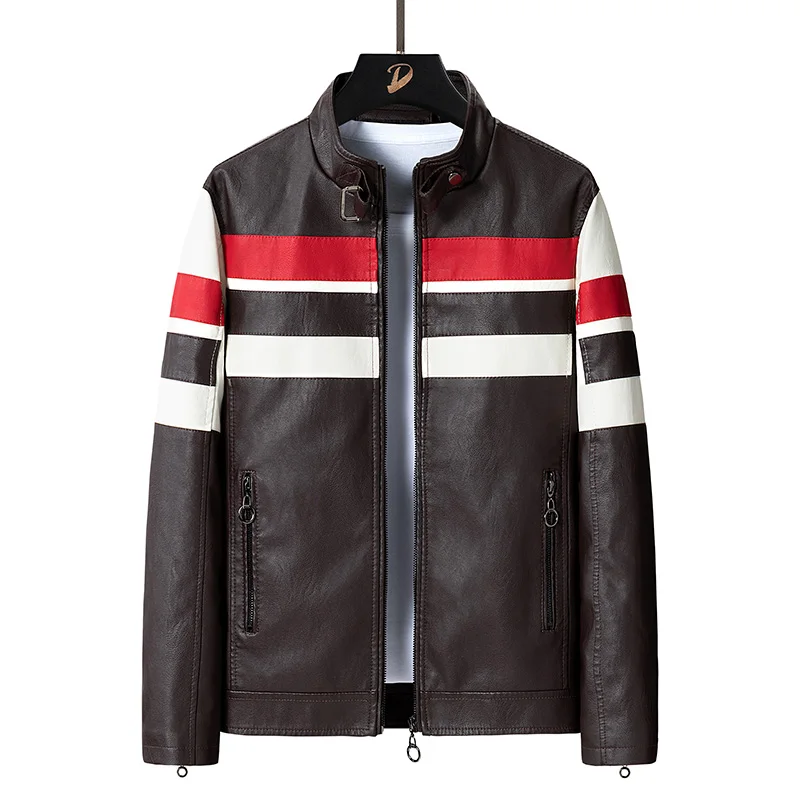 

Зимняя повседневная ветровка, брендовая кожаная куртка для мужчин, модная новинка, высококачественное пальто, мужская мотоциклетная куртка из искусственной кожи
