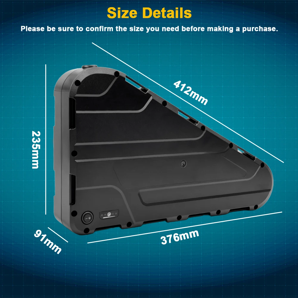 Liitokala 48V Triangular Pack Lithium Battery Electric Bicycle Driver 30AH High Capacity