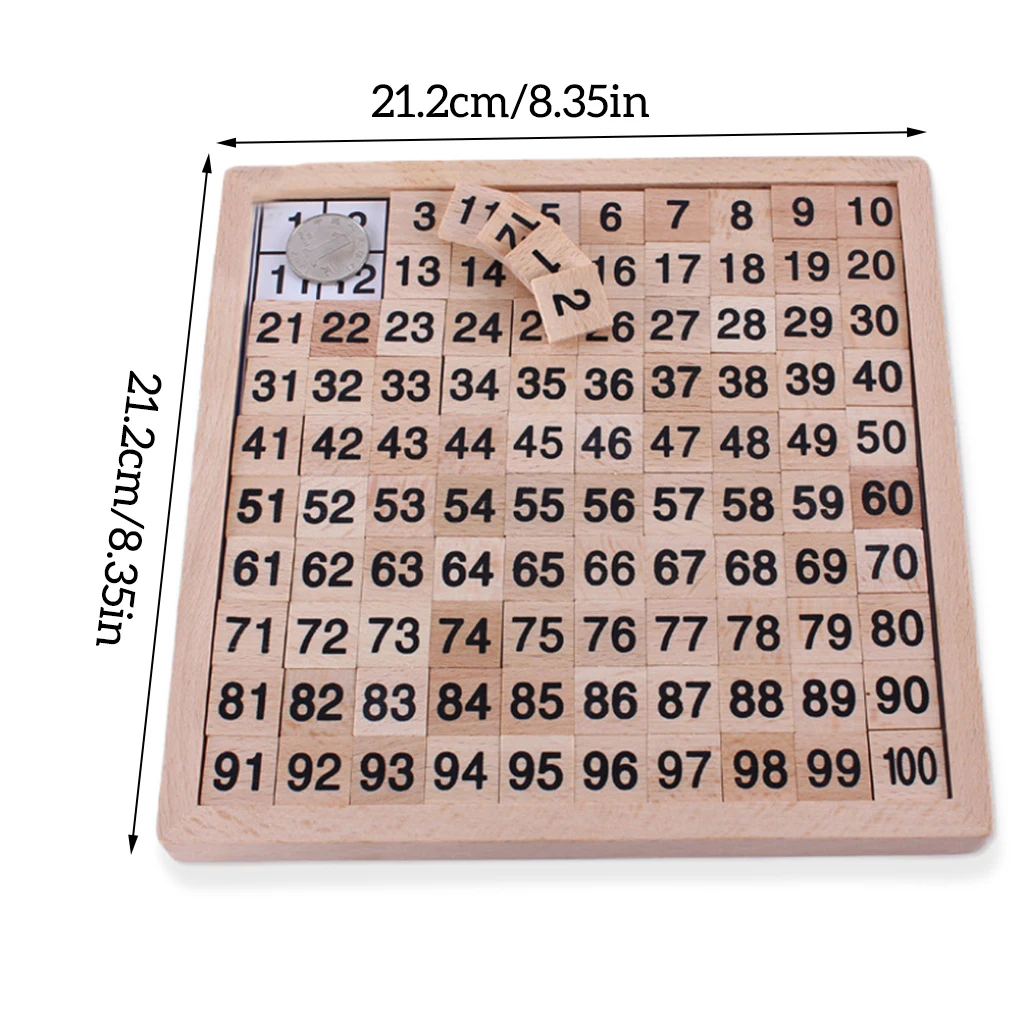 Wooden Hundred Board Math Educational Counting Toys Teaching Kindergarten