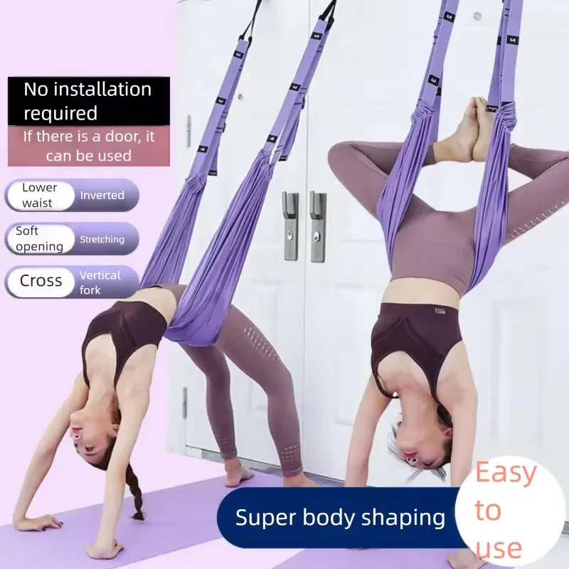 Door Mounted Yoga Strap, Anti-Gravity Inversion Sling, Multifunctional Backbend Stretch Band for Pilates Home Fitness Full Body