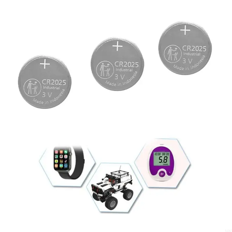 Y3NC Powerful CR2025 Button Cell Batteries Suitable for Car Remote Control Devices Calculator Computer Motherboard Pack of 10