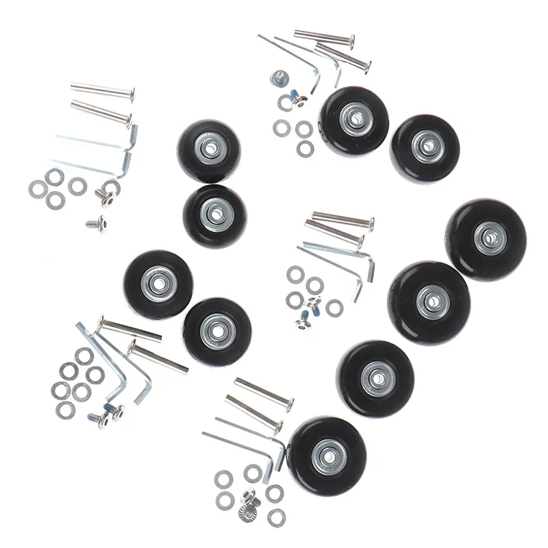 1Set Black with Screw 5Sizes Axles Repair Rubber Travel Luggage Wheel Luggage Wheel Suitcase Replacement Wheels
