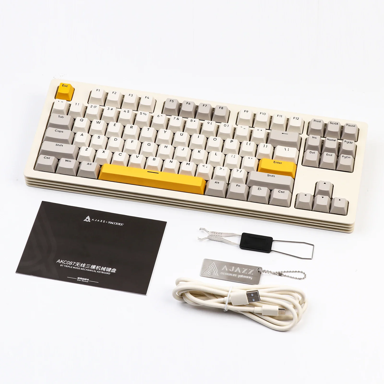 Ajazz AKC087 TKL Mekanikal Keyboard Bluetooth 5.0/2.4G Wireless & Type-C Wired Hotswap Keyboard for Gamers/Mac/Win image 6
