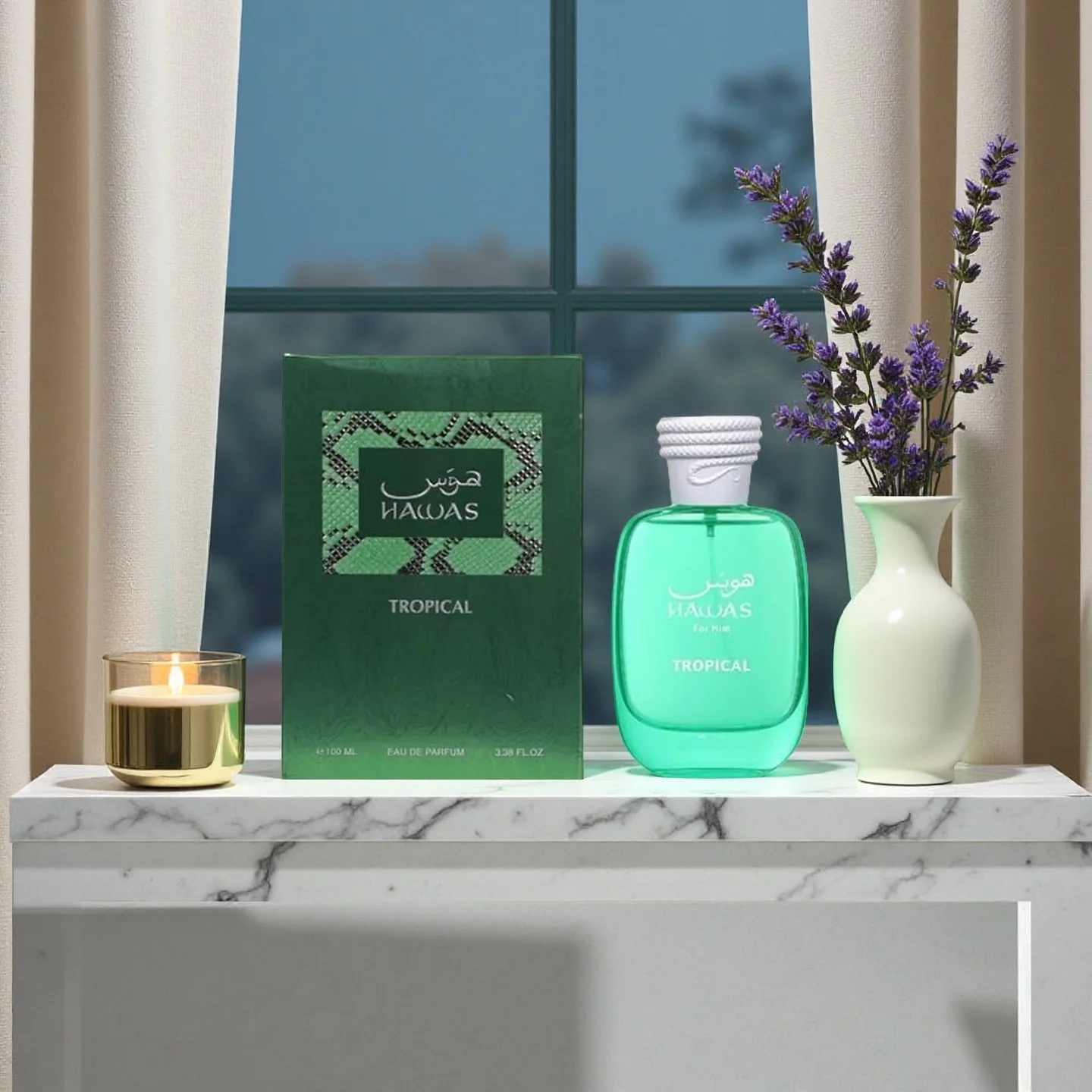 

RASASI Hawas Тропическая вода парфюми | Зеленая стеклянная бутылка | 100мл | Свежий аромат для личного использования
