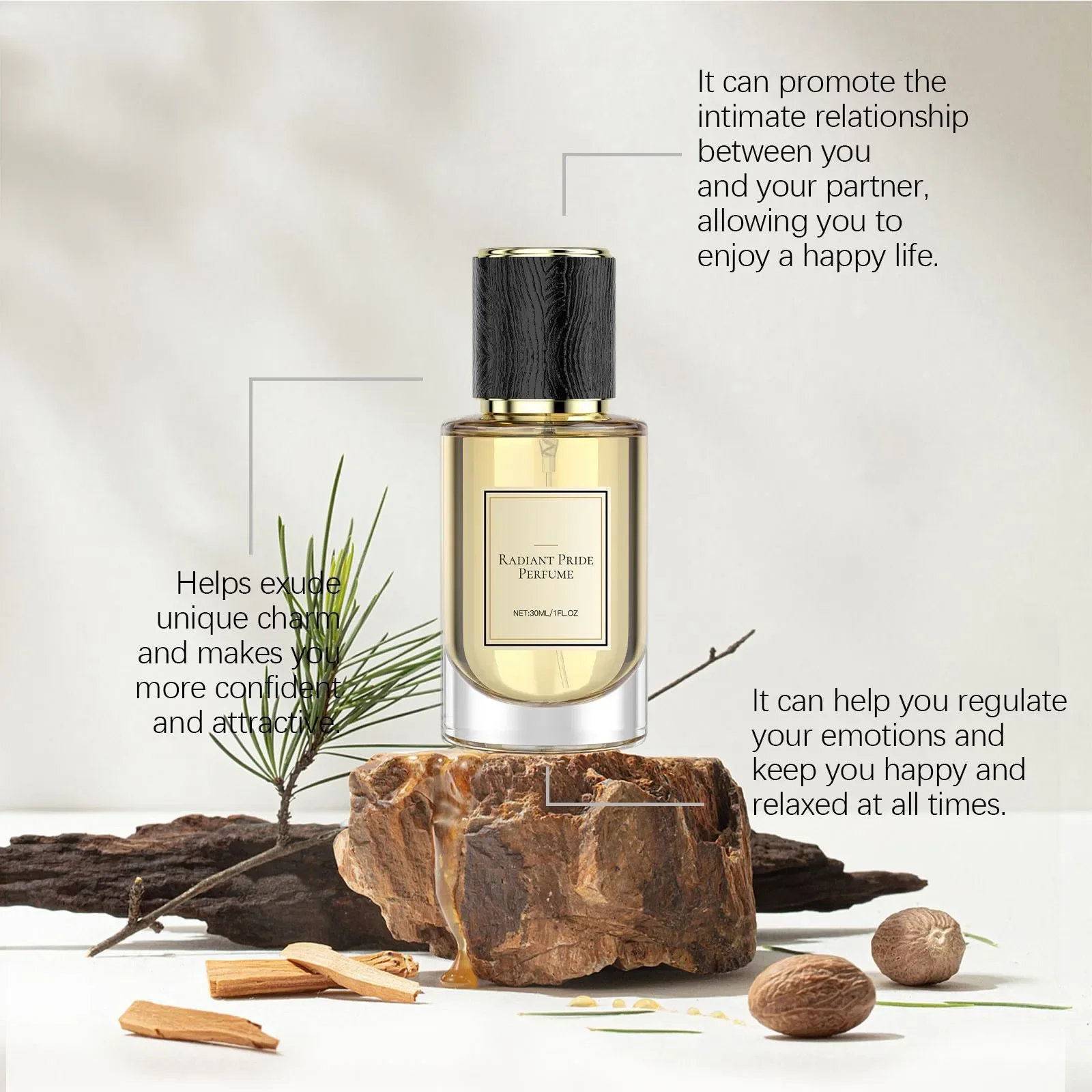 Radiant Pride Perfume Natural And Fresh, Low-Key And Light F-Ragrance, Long-Lasting F-Ragrance For Men 30ml
