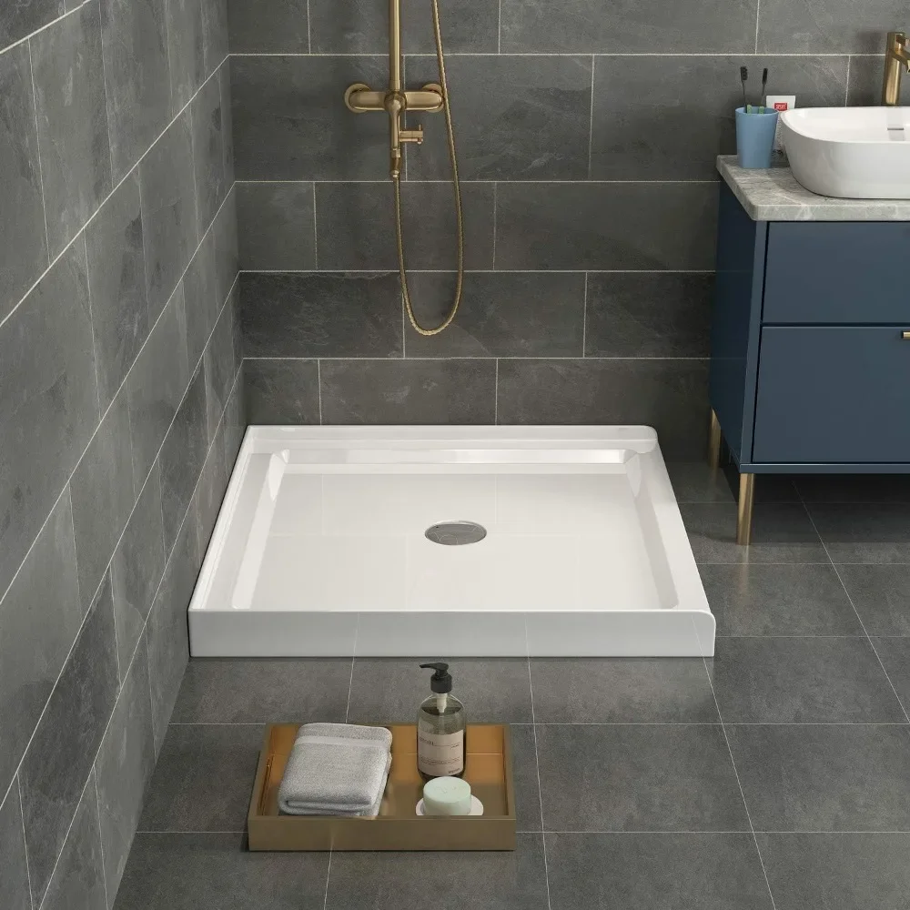 Commercial Nordic Shower Base Single Threshold Center Drain Pan In ,36