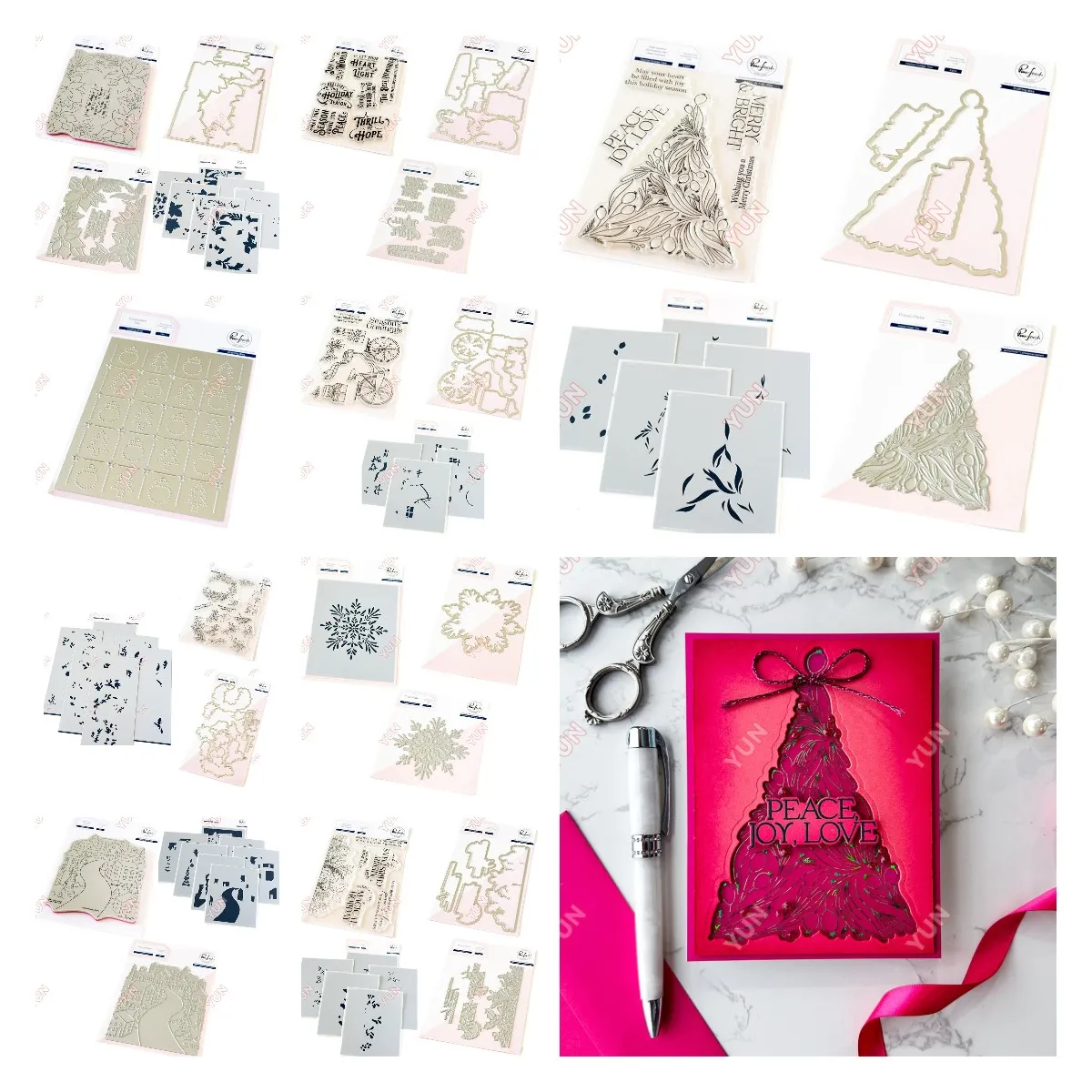 

Newest Clear Stamps Scrapbooking Hot Foil Molds Holiday Release Christmas Greetings Tree Snowflake Flowers Cut Dies Stencils DIY