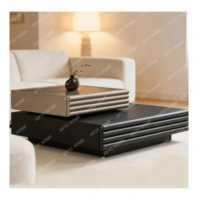 XX  minimalist light luxury stacked rotatable coffee table creative geometry