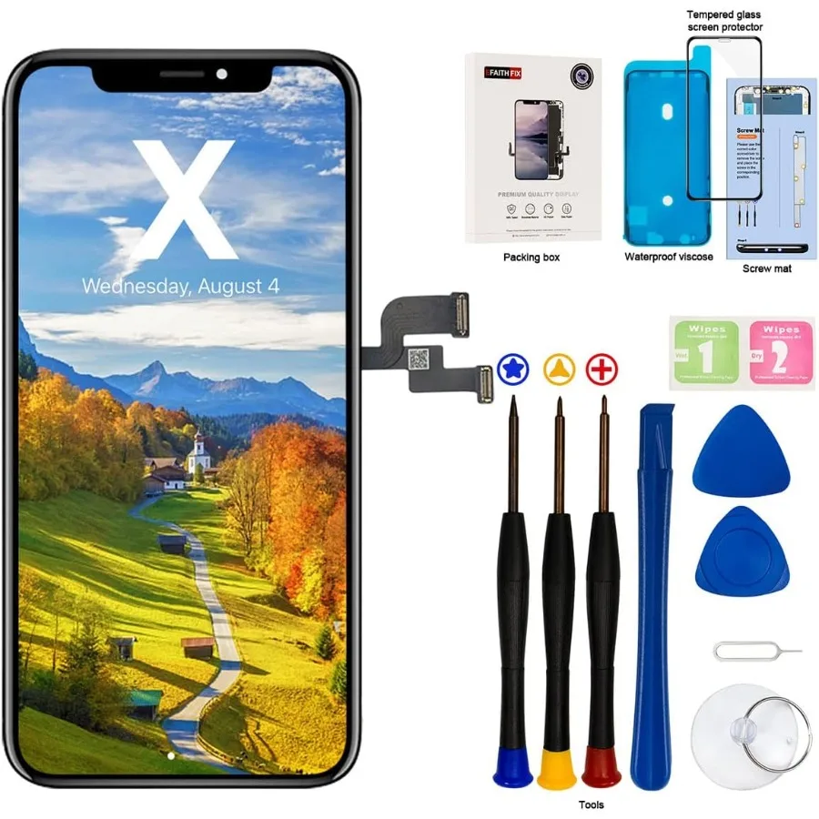 

EFAITHFIX для iPhone X Замена ЖК-экрана 5,8-дюймовая рамка в сборе ЖК-дисплей и 3D-дигитайзер сенсорного экрана с тоже для ремонта