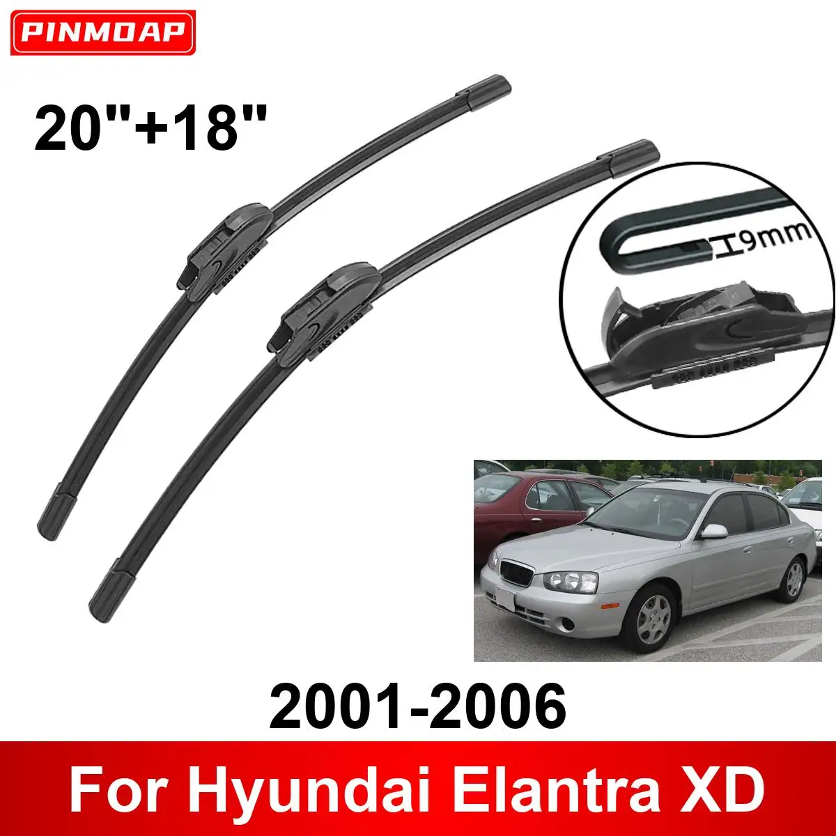 

Car Wiper for Hyundai Elantra XD 2001-2006 20" + 18" Front Rear Wiper Blades Brushes Cutter Accessories 2001 2002 2003